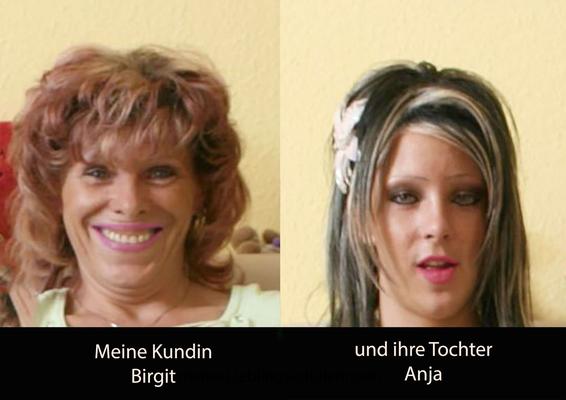 Meine Kundin Birgit et ma fille Anja dans Strumpfhosen