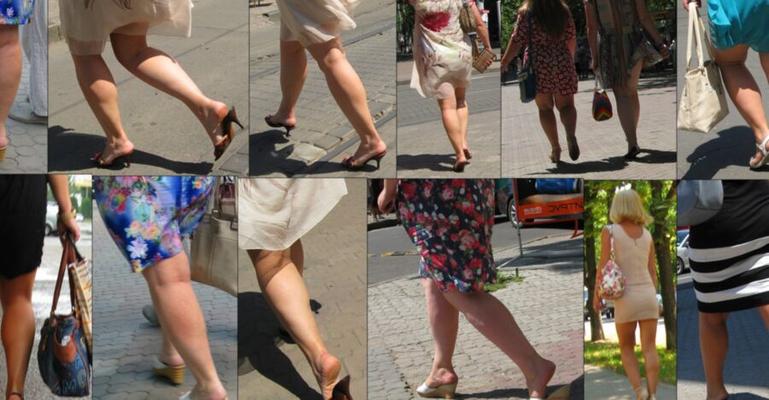 Reife Frauen auf High Heels (Candid)