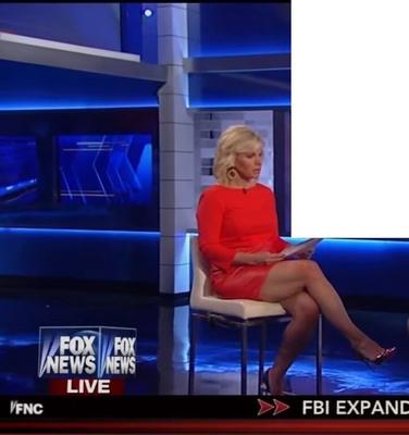 Gretchen Carlson - Jupe en cuir rouge