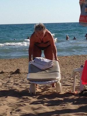 GILF on the beach...