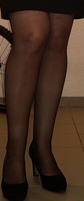 My granny wife in stockings, heels and anklet