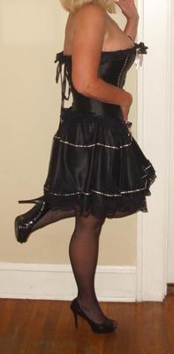 wife in black skirt and thigh highs