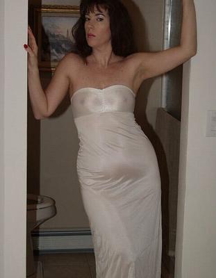 lady in a evening gown showers