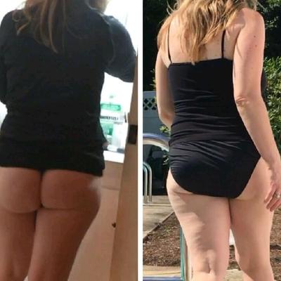 Wifes plump ass dressed and undressed