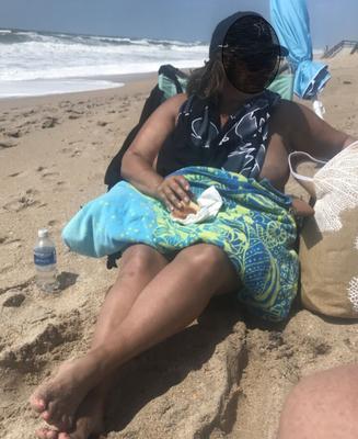 Praia de nudismo com esposa