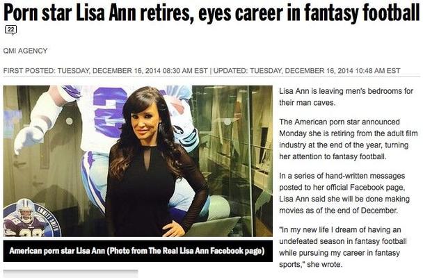 LISA ANN RETIRES FROM ADULT FILMS