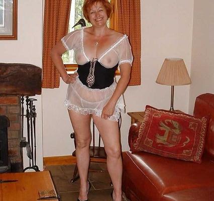 Sexy Amateur GILF In White Sheer Nightgown