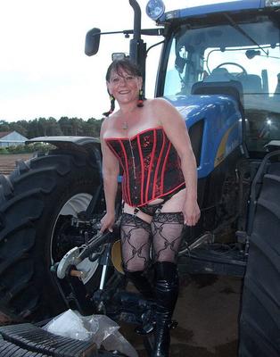 Marie from Elgin with a Tractor