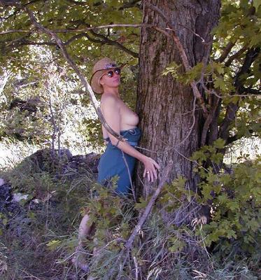 Horny wife getting naughty in nature - but who is she?