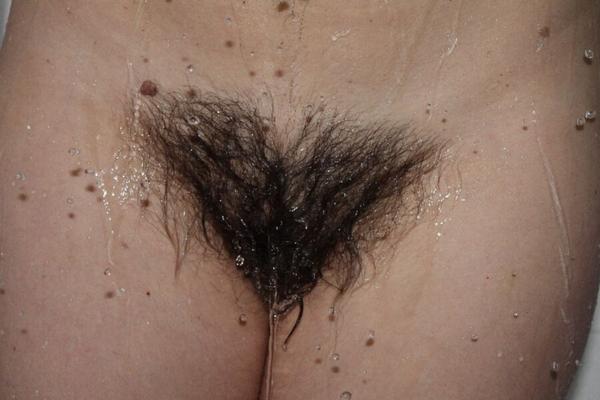 Hairy wife in shower