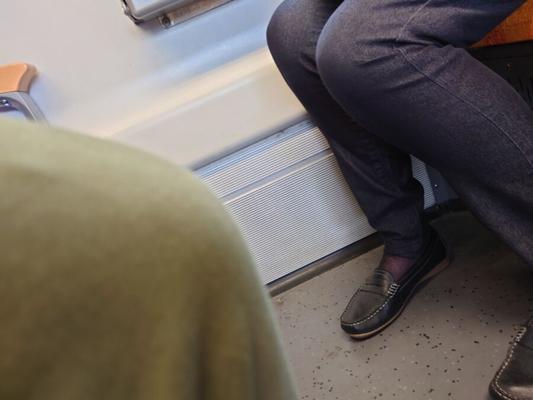 Nice Nylon Mature in Train