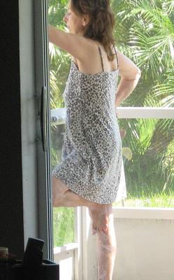 Izabela Flashing Neighbors in See Through PJs