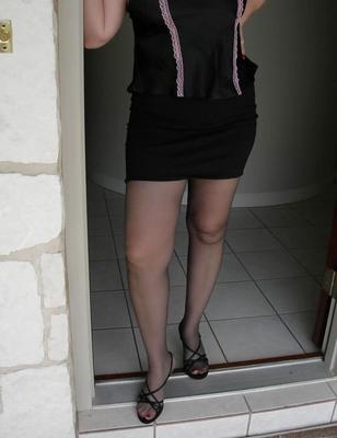 Amateur dame collants sans culotte