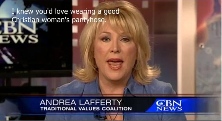 Love conservative Andrea Lafferty to bad-mouth me