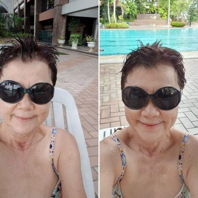 sexy mature asian cougar in bikini