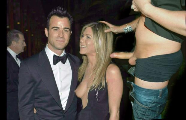 Jennifer Aniston falsificações e fotos de cabelo