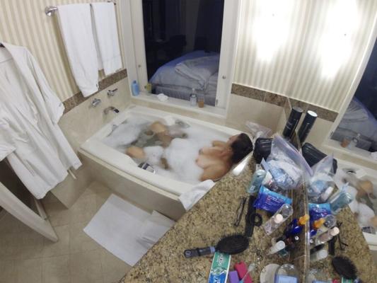 GoPro captures Mrs EXPOSED in hotel bath tub