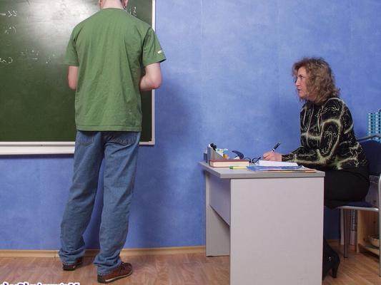 Russian Teacher poked up her arse by a pupil.