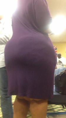 Enormous BBW Ebony Ass in Purple Dress