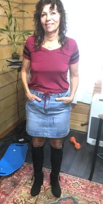 Denim Skirt & Fuck Me Boots