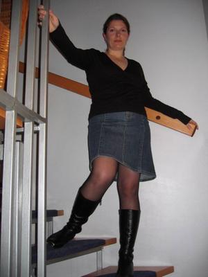 Hot lady in boots and nylon