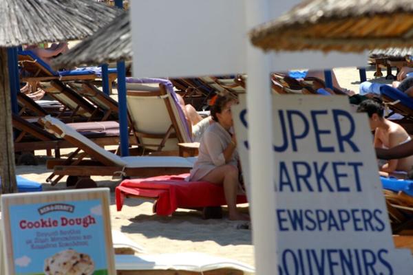 Reifes Tier, gefangen am Strand von Platys Gialos, Mykonos