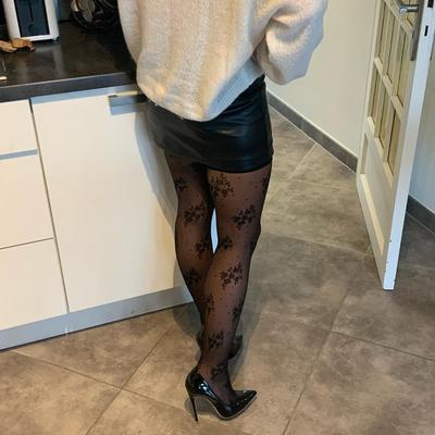 Mrs French Legs Wearing Hold Up Stockings