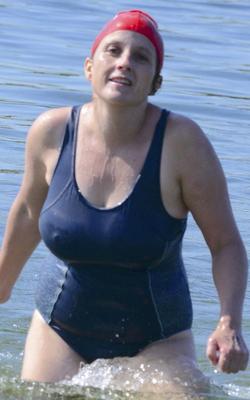 big tits mature in swimsuit